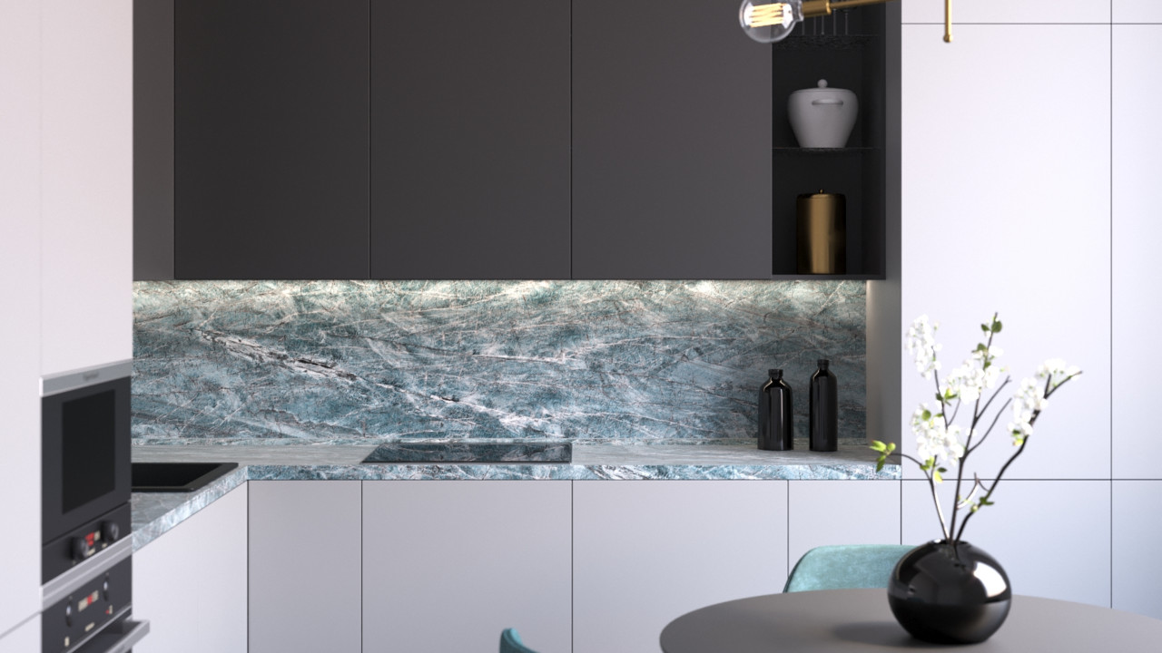 Кухня угловая Графит нубук - Пастель шоколад 1217