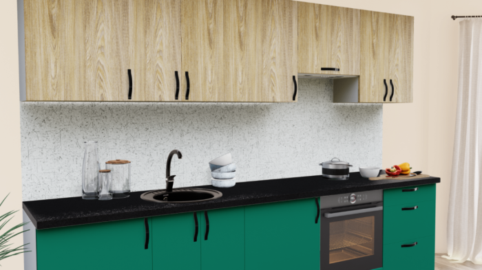 Кухня на заказ Ель карпатская - Аквамарин