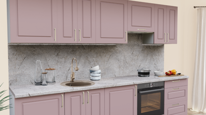 Кухня на заказ Пастель пастила 1227 Квадро