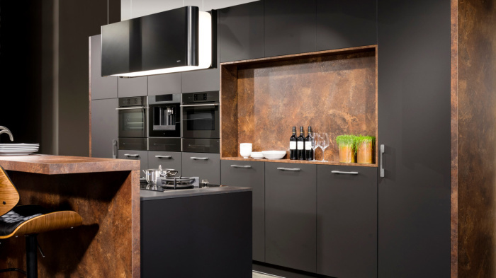 Кухня на заказ Графит нубук 858