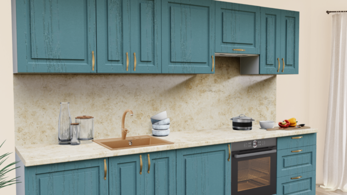 Кухня на заказ Дуб аквамарин