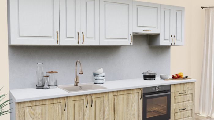 Кухня на заказ Дуб Арктик 1929 Ель карпатская