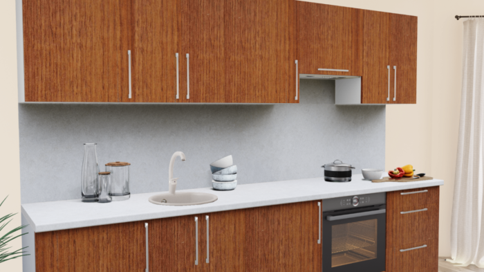 Кухня на заказ Орех светлый