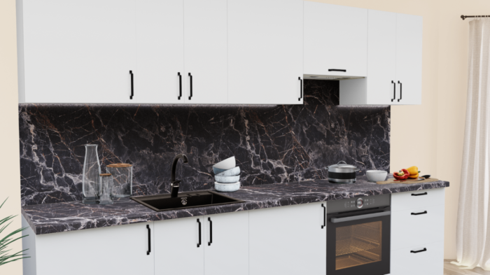 Кухня на заказ Белый глянец