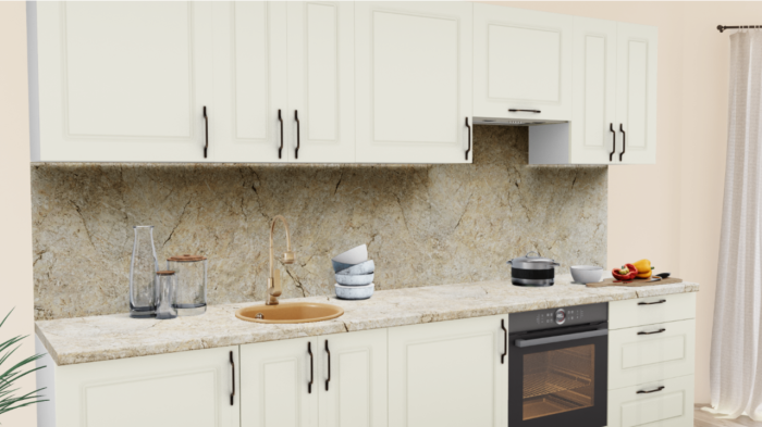 Кухня на заказ Пастель ваниль 1224 Квадро