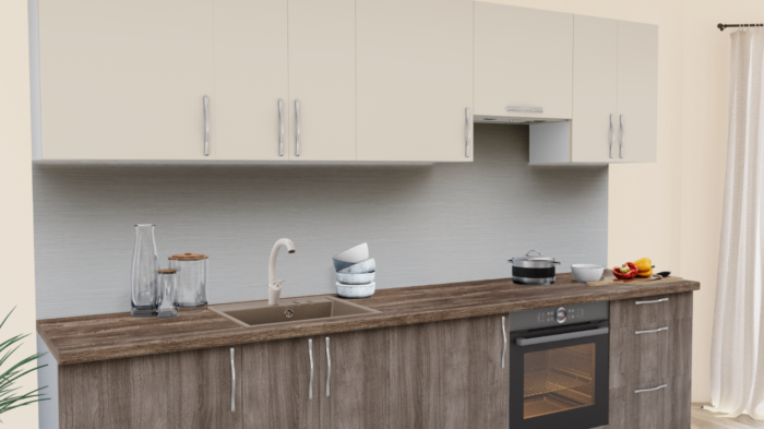 Кухня на заказ Пастель мокко - Дуб шамони