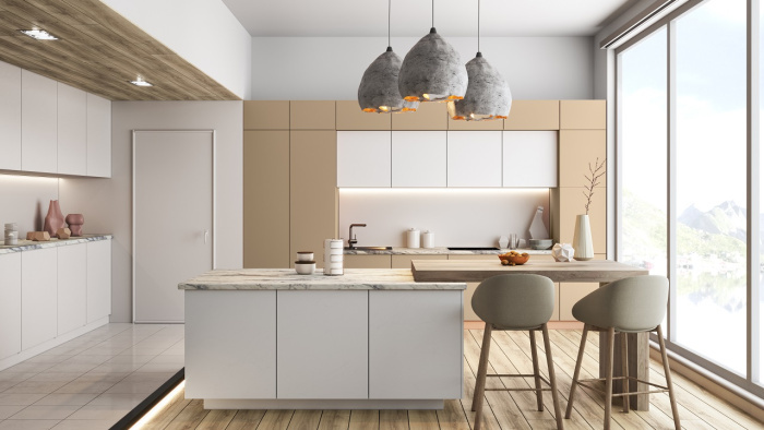 Кухня на заказ Латте - Белый матовый