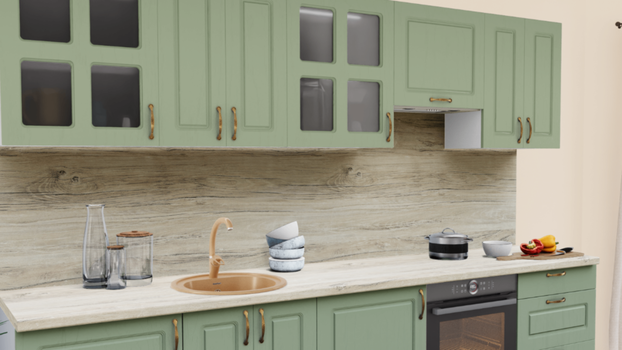 Кухня на заказ Эмаль лесная