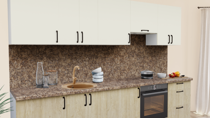 Кухня на заказ Пастель ваниль 1224