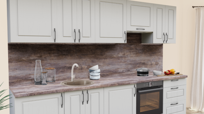 Кухня на заказ Эмаль песочная