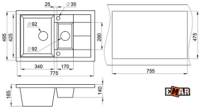 Мойка Emar EMQ-2775.Q, Барит