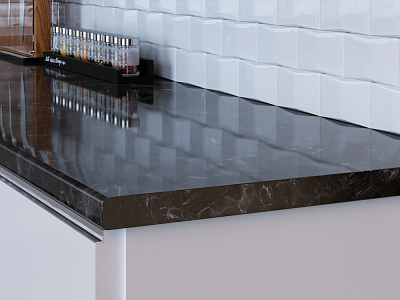 Столешница 921/1 кунгур мрамор ГЛ 3000х600х27